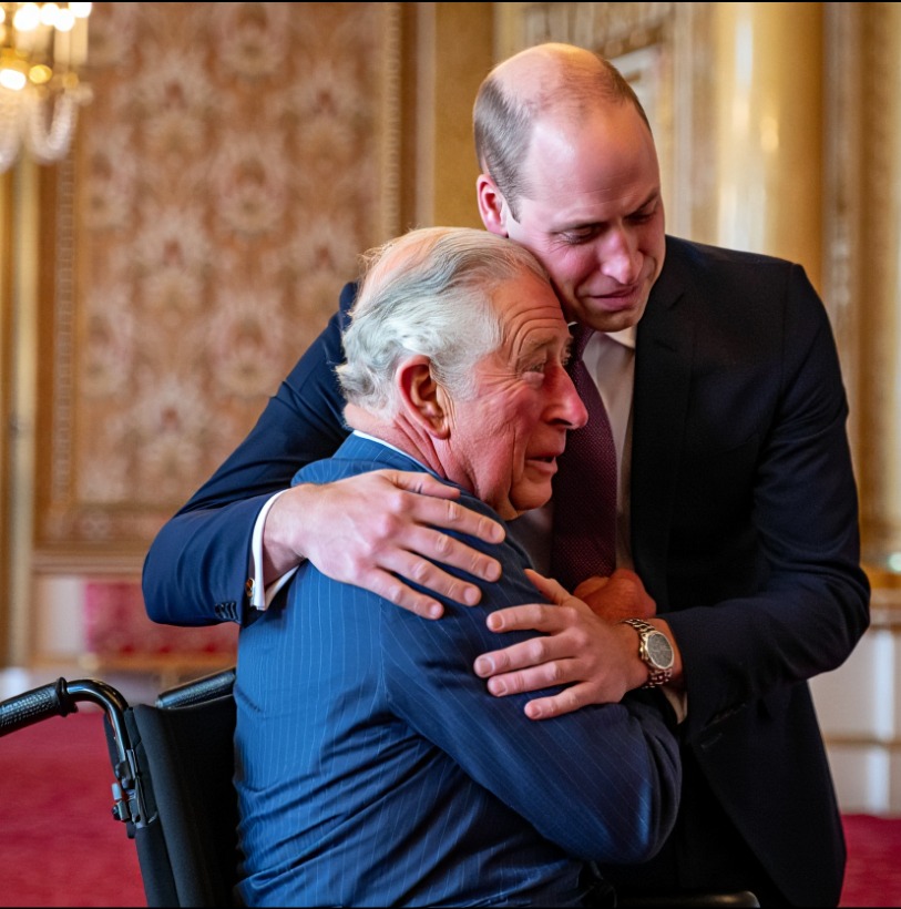 “Dad, stay strong—don’t fall apart…” — Prince William breaks down in tears as he comforts King Charles after shocking news of Harry’s accident in the U.S.: “Please… pray for my little brother…
