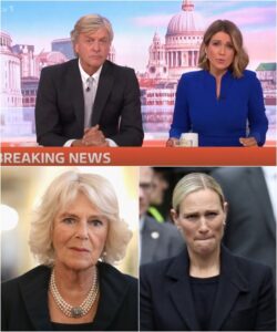 NEW YEAR HEARTBREAK The Good Morning Britain studio is left shattered as devastating news breaks. The Palace issues an urgent statement; Sophie presses her lips together, fighting back tears. The female anchor announces: “With a heavy heart… Camilla…